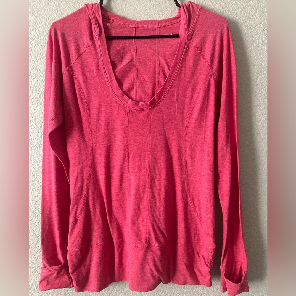Zella Dark Pink Long Sleeve Hoodie top shirt Size Medium
